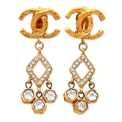 cheap chanel earrings cc|vintage chanel cc earrings price.